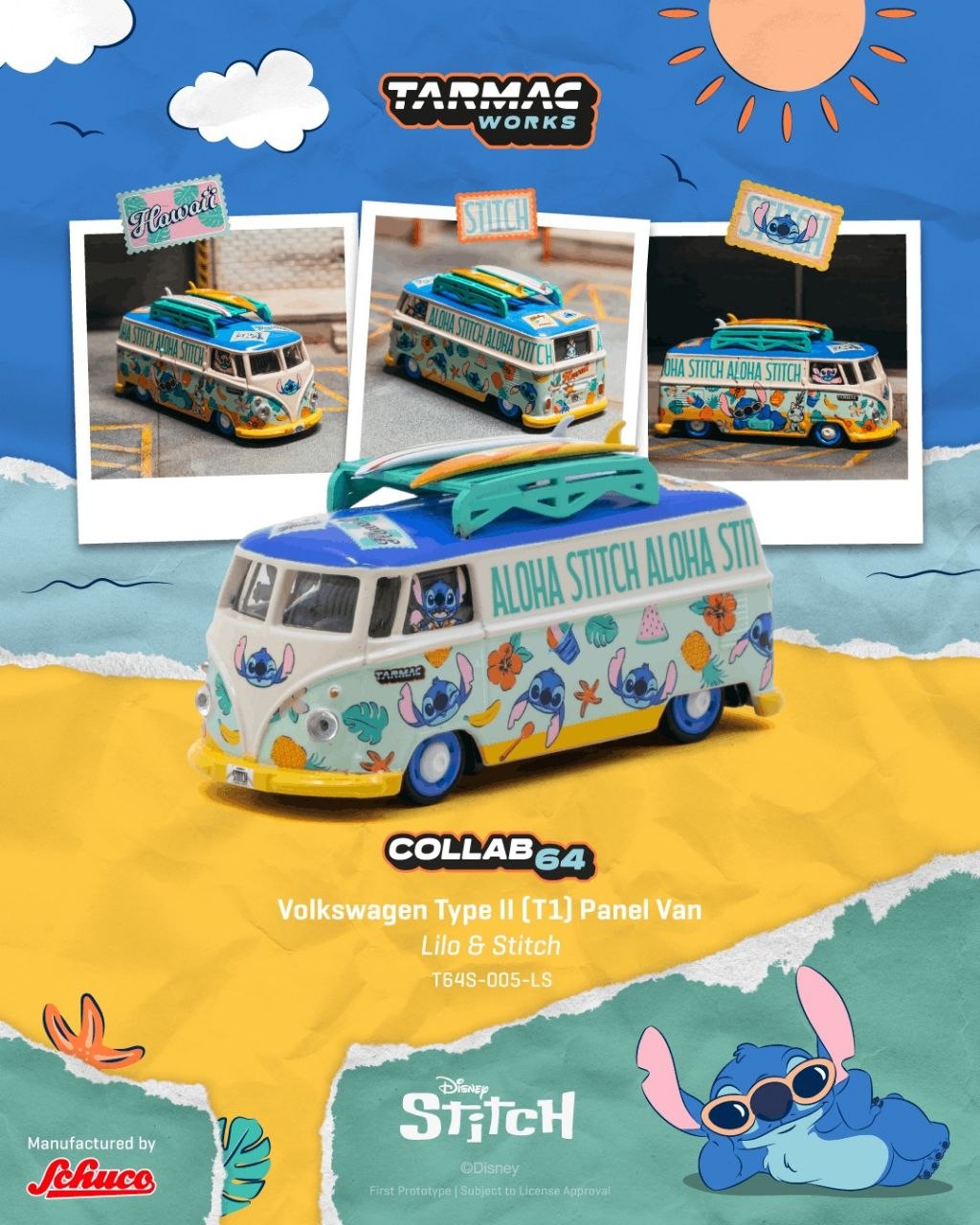 Disney X Tarmac Works 1:64 Volkswagen Type II (T1) Panel Van
Lilo & Stitch