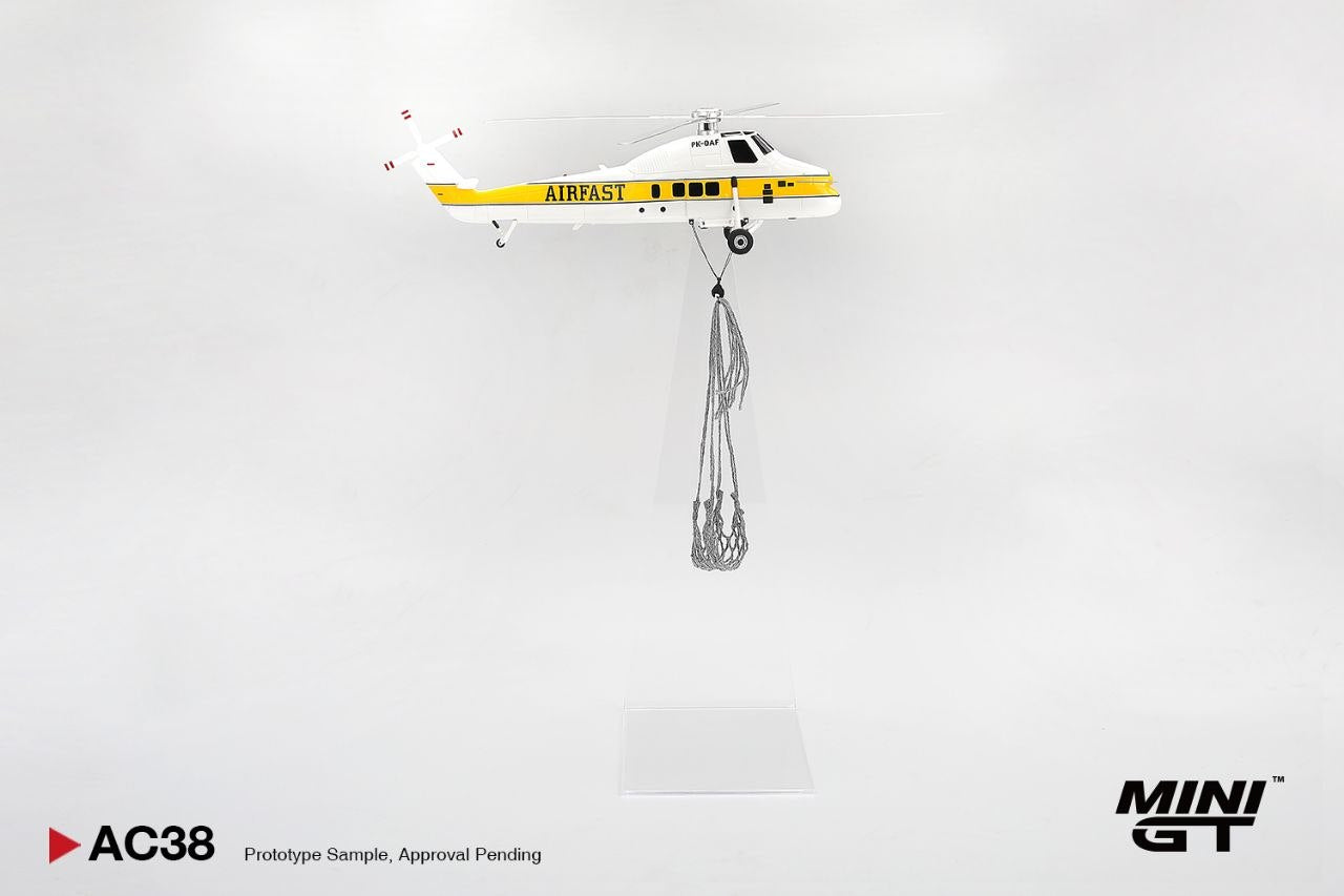 Mini GT 1:64 1985 Sikorsky S58T Helicopter *Camel Trophy* White/Yellow