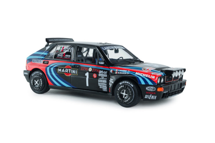 Solido 1:18 Lancia Delta HF Integrale Tribute To Biason Black Sacco Rallye Monte *Damaged Packaging*