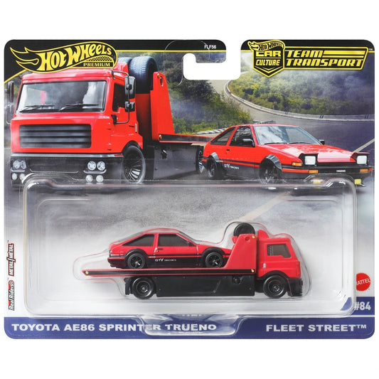 Hot Wheels 1:64 Team Transport Toyota AE86 Sprinter Trueno & Fleet Street