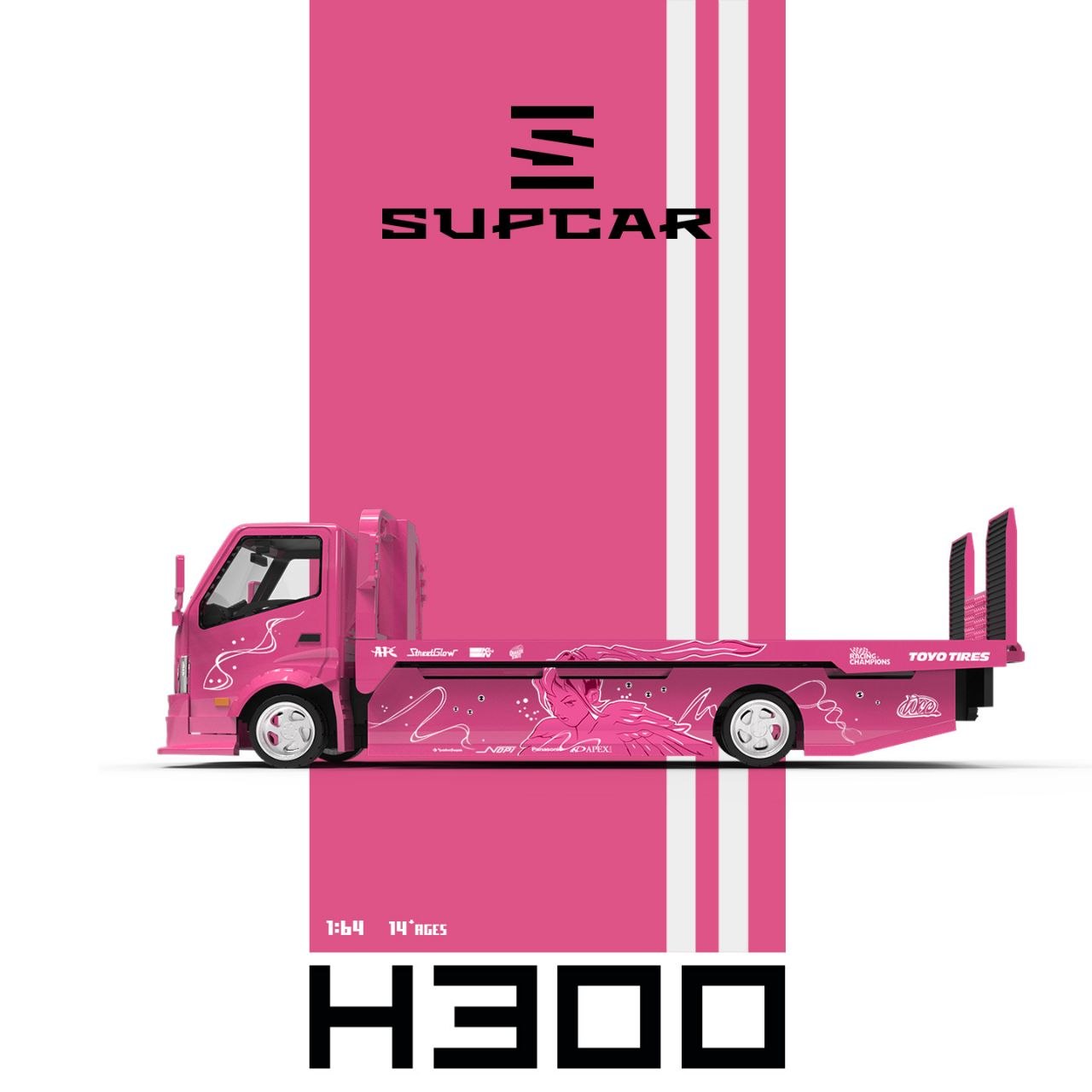 Supcar 1:64 Diecast H300 Tow Truck Fast & Furious 2 Fast 2 Furious Pink Livery