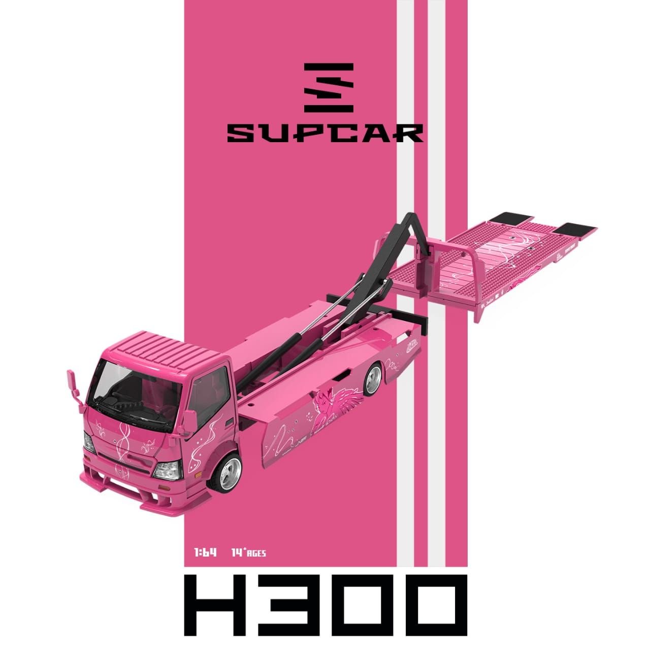 Supcar 1:64 Diecast H300 Tow Truck Fast & Furious 2 Fast 2 Furious Pink Livery