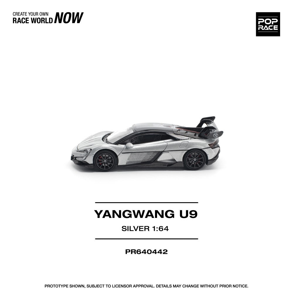 Pop Race 1:64 YANGWANG U9 Silver PR640442