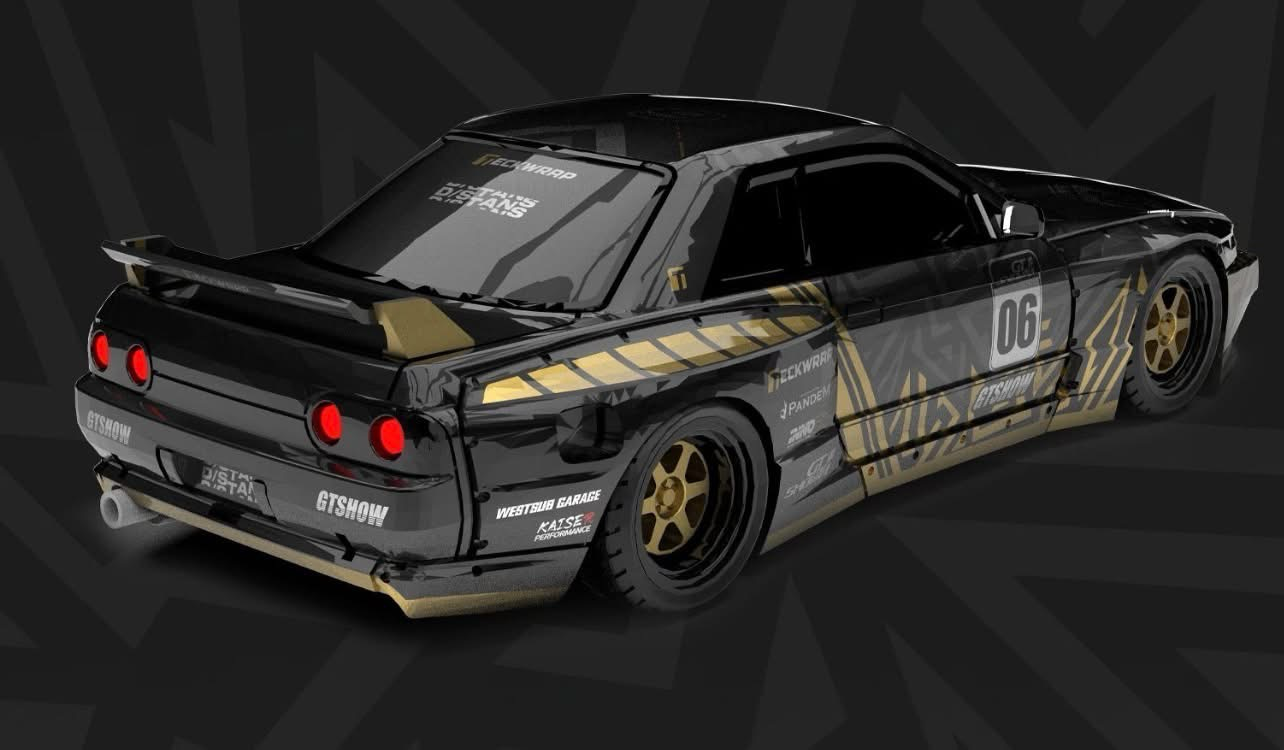 Inno64 x D/Stans 1:64 Carbon Fibre Buckle Keychain Display Nissan Skyline GT-R32 Black VIP Exclusive 2026 GT Show + Show VIP Exclusive Extras