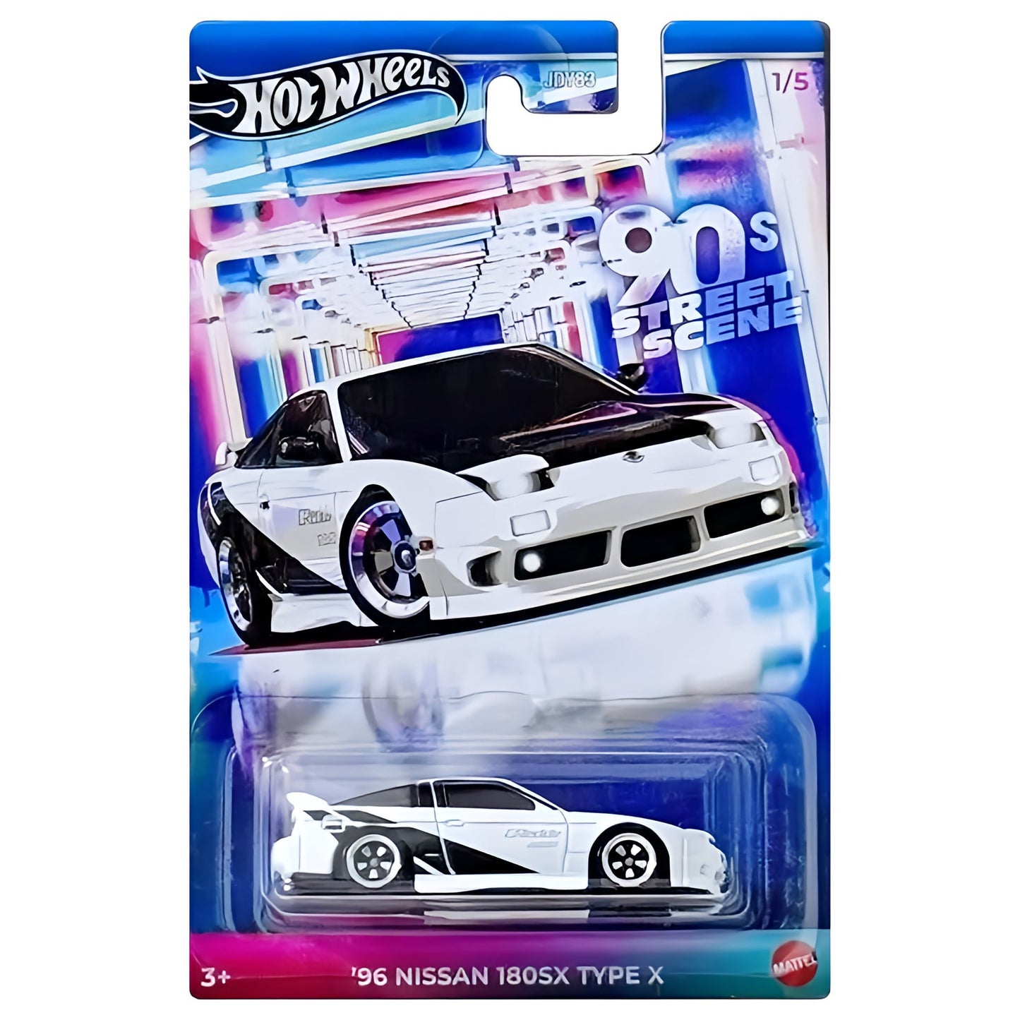 Hot Wheels 1:64 90s Street Scene '96 Nissan 180SX Type X 1/5 *CRACKED BLISTER*