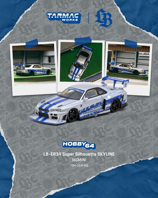 Tarmac Works 1:64 2025 Nissan Skyline GTR (ER34) LB Super Silhouette MGMINI SEMA Show