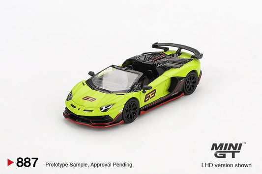 Mini GT 1:64  Lamborghini AventadorR SVJ 63 Roadster Verde Shock (RHD) MGT00887-R