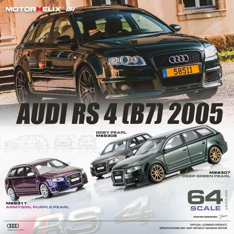MotorHelix 1:64 Audi RS4 (B7) 2005