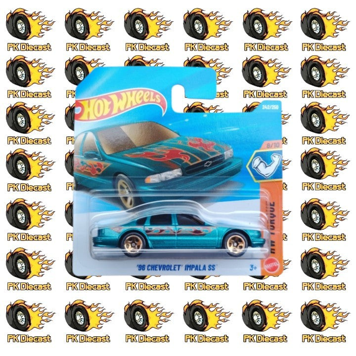 Hot Wheels 1:64 Mainline '96 Chevrolet Impala SS 242/250 Drag Racers Short Card