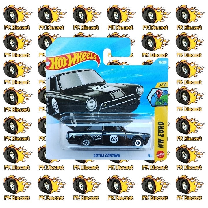 Hot Wheels 1:64 Lotus Cortina Black HW Euro 67/250 Short Card