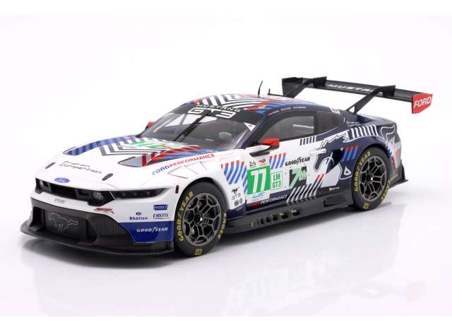 IXO Models 1:18 2025 Ford Mustang GT3 #77 Ben Barker/Bernardo Sousa/Ben Tuck 24h LeMans Proton Competition
