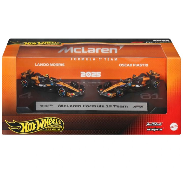 Hot Wheels Premium F1 McLaren 2025 Formula 1 Team 2 Pack