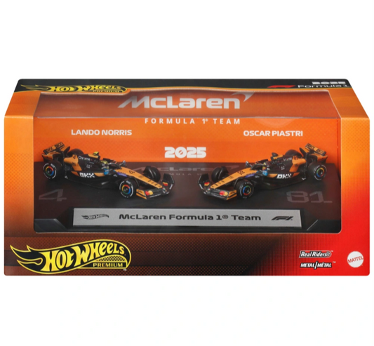 Hot Wheels Premium F1 McLaren 2025 Formula 1 Team 2 Pack