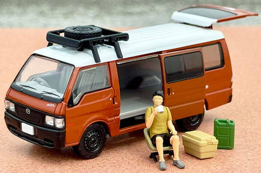Tomica Limited Vintage 1:64 Mazda Bongo Brawny Van Custom Specification Brown With Roof Carrier And Figure