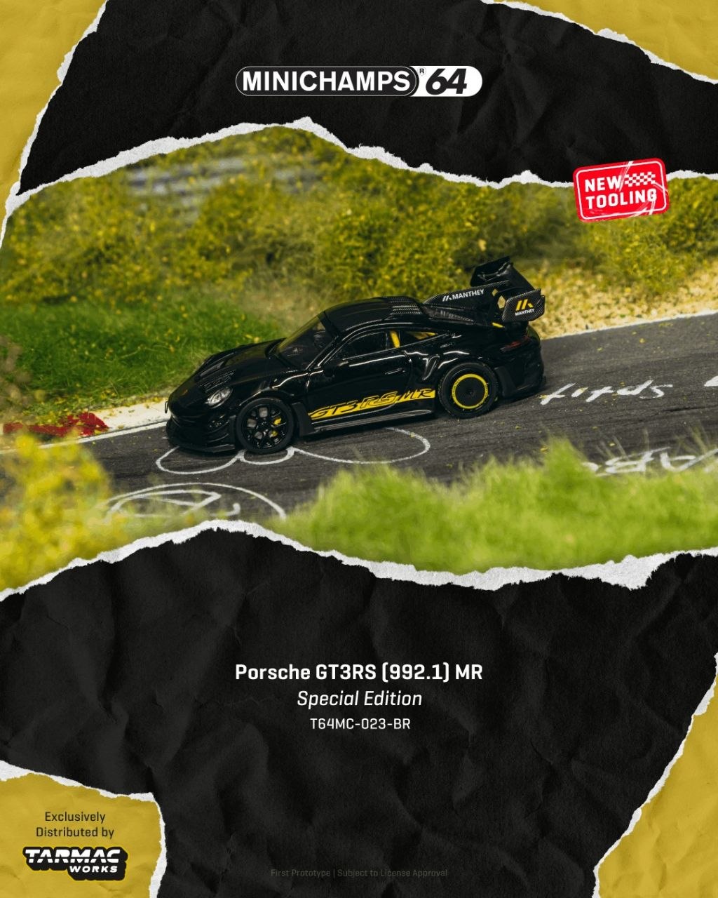 Tarmac Works 1:64 2026 Porsche GT3RS (992.1) MR Black/Yellow