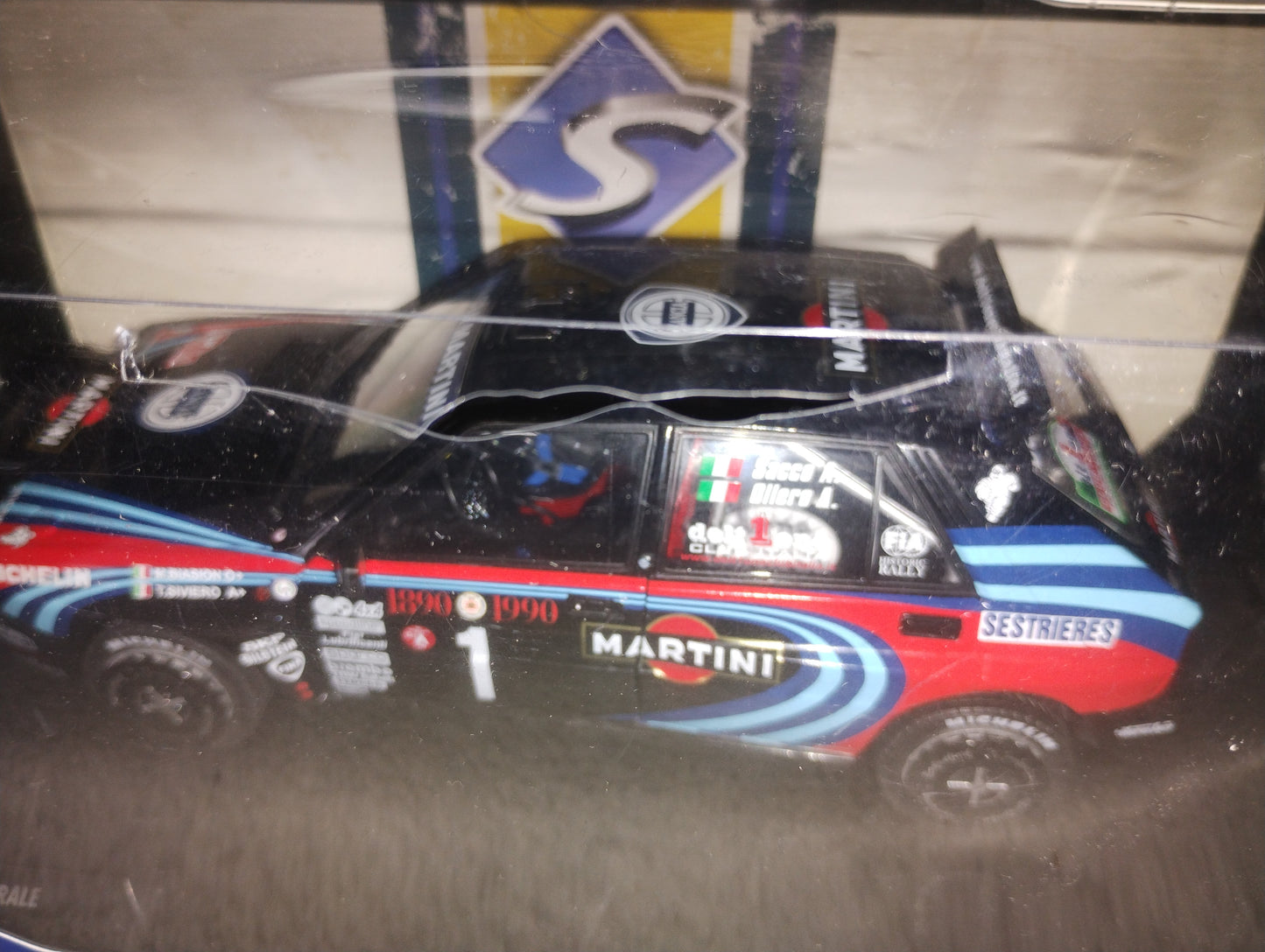 Solido 1:18 Lancia Delta HF Integrale Tribute To Biason Black Sacco Rallye Monte *Damaged Packaging*