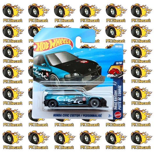 Hot Wheels 1:64 Mainline Honda Civic Custom 159/250 Drag Racers Short Card