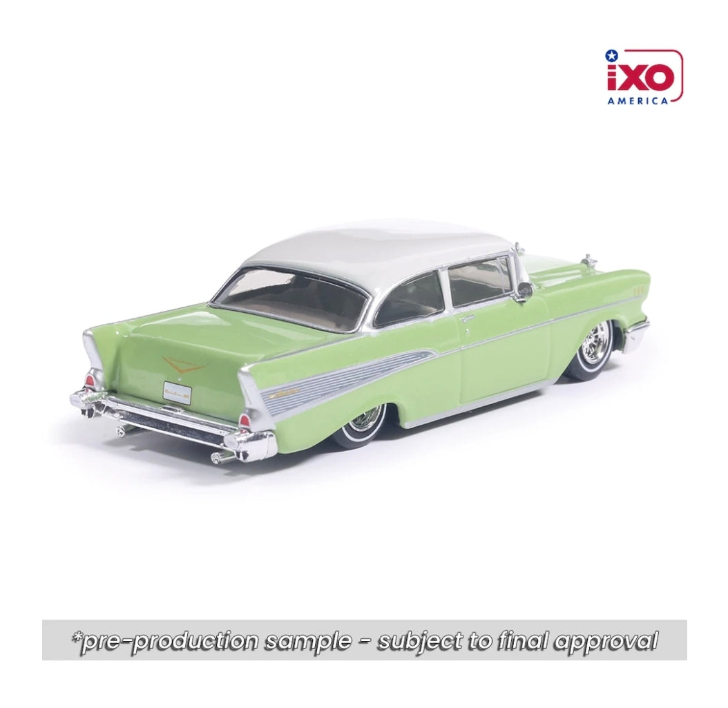 IXO America 1:64 1957 Chevrolet Bel Air Laurel Green Lowrider