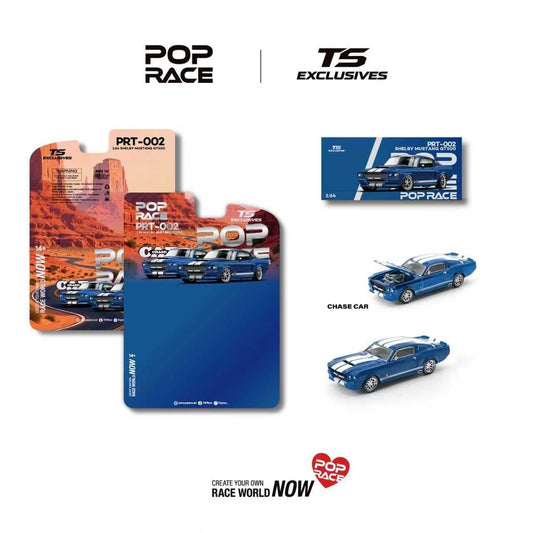 Pop Race 1:64 Shelby Mustang GT500 *Tokyo Station Exclusives* Blue/White Stripes