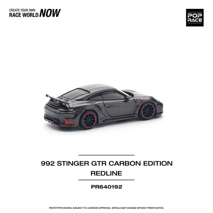 Pop Race 1:64 992 Stinger GTR TopCar Design Carbon Edition Red Line PR640192