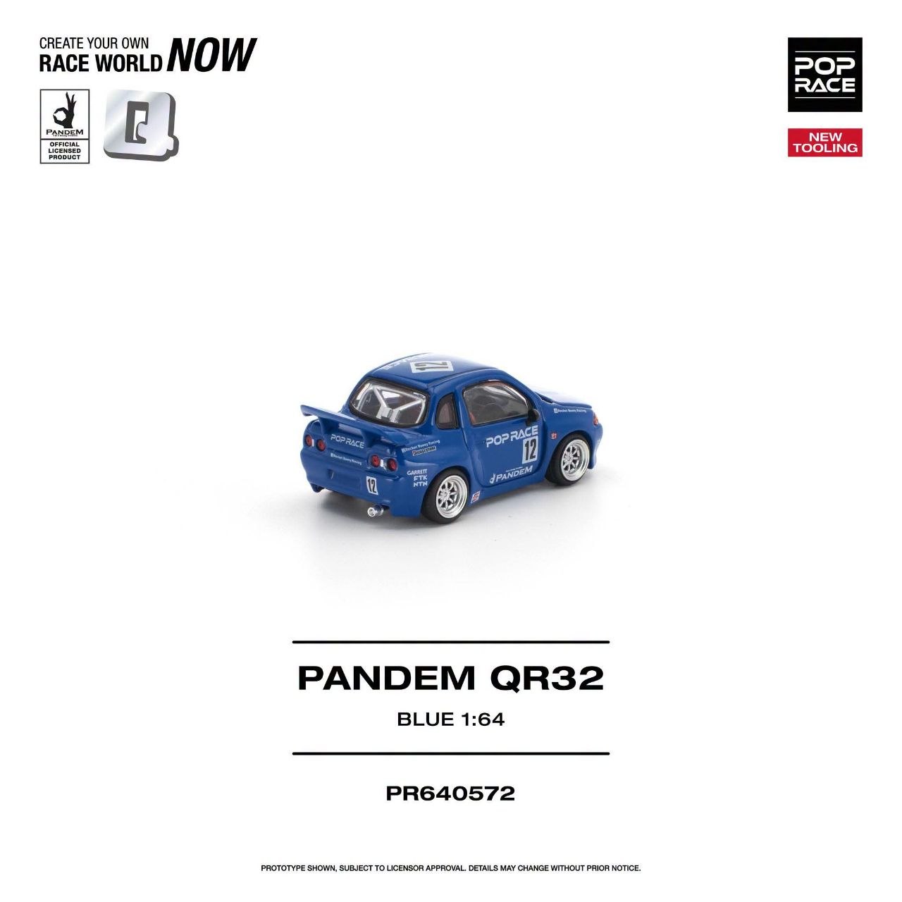 Pop Race 1:64 PANDEM QR32 BLUE NEW TOOLING #0572