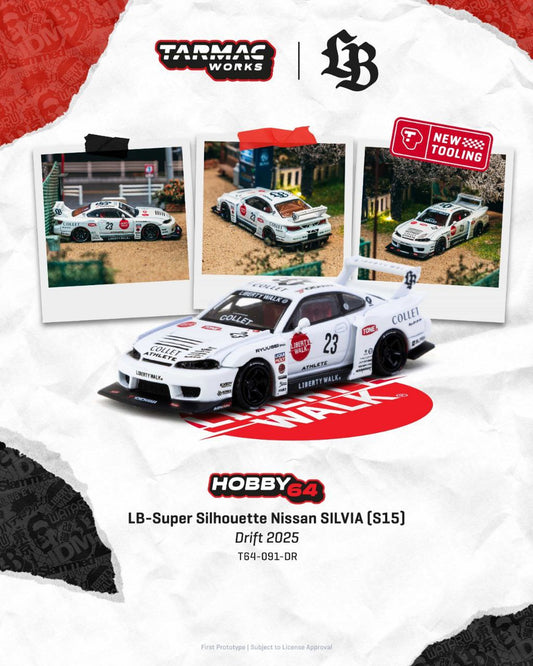 Tarmac Works 1:64 2025 Nissan Silvia (S15) LB-Super Silhouette White