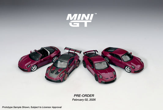 Mini GT 1:64 Porsche 911 (992.1) Rubystone Red Set