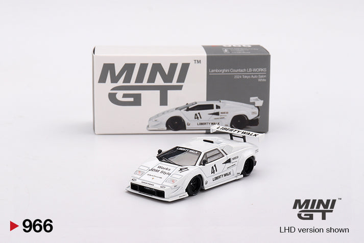 Mini GT 1:64 Lamborghini Countach LB-WORKS White 2024 Tokyo Auto Salon (MGT00966-L)