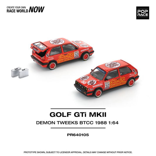 Pop Race 1:64 Volkswagen Golf GTI MkII Team Demon Tweeks BTCC 1988 PR640105
