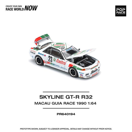 Pop Race 1:64 Nissan Skyline GT-R R32 #23 Macau Guia Race 1990 Winner PR640194