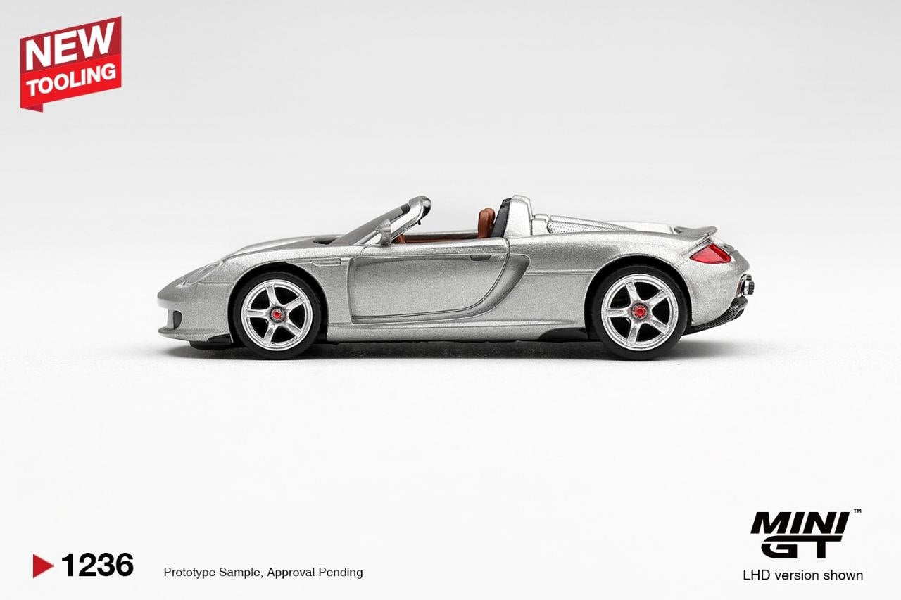 Mini GT 1:64 Porsche Carrera GT GT Silver (LHD) #1236