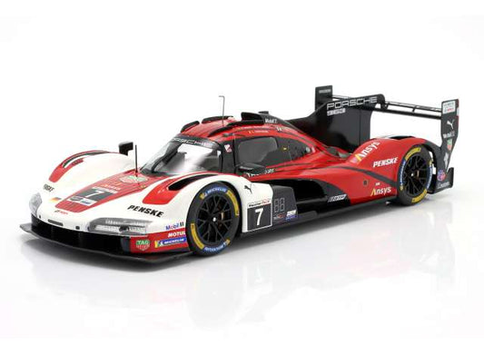 IXO Models 1:18 2025 Porsche 963 #7 Nasr/Tandy/Vanthoor Winner 12h Sebring Porsche Penske Motorsport Red/White