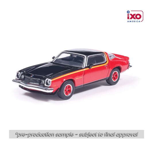 IXO America 1:64 1975 Chevrolet Camaro Rally Sport Light Red and Black