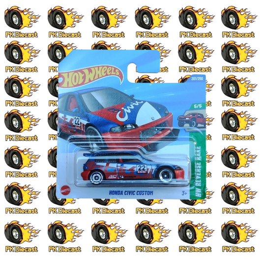 Hot Wheels 1:64 Mainline Honda Civic Custom 201/250 HW Reverse Rake Short Card