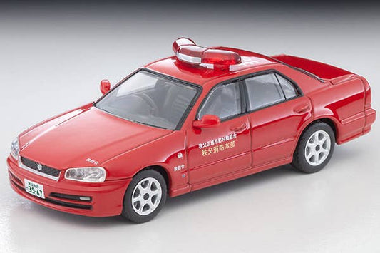Tomica Limited Vintage 1:64 Nissan Skyline 4-Door Sports Sedan GT Fire Command Vehicle *Chichibu Fire Department* Red