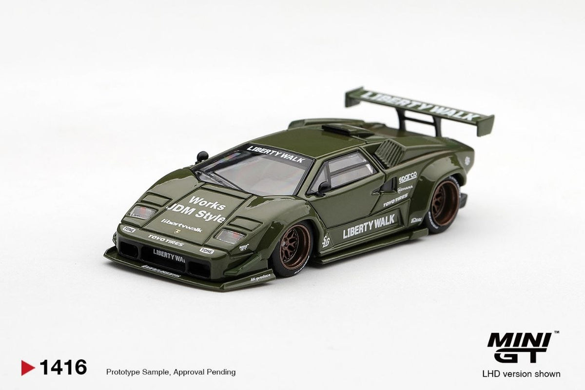Mini GT 1:64 Lamborghini Countach LB-WORKS Army Green #1416