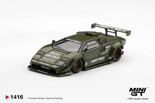 Mini GT 1:64 Lamborghini Countach LB-WORKS Army Green #1416