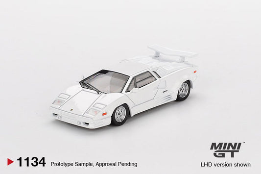 Mini GT 1:64 Lamborghini Countach 25TH Anniversary White #1134 *Blister Packaging*