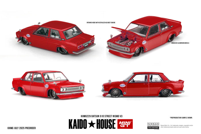 Kaido House x Mini GT 1:64 Datsun Street Nismo V3 Red #229