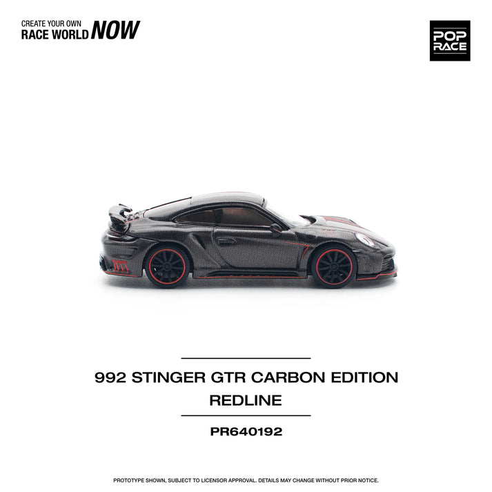 Pop Race 1:64 992 Stinger GTR TopCar Design Carbon Edition Red Line PR640192