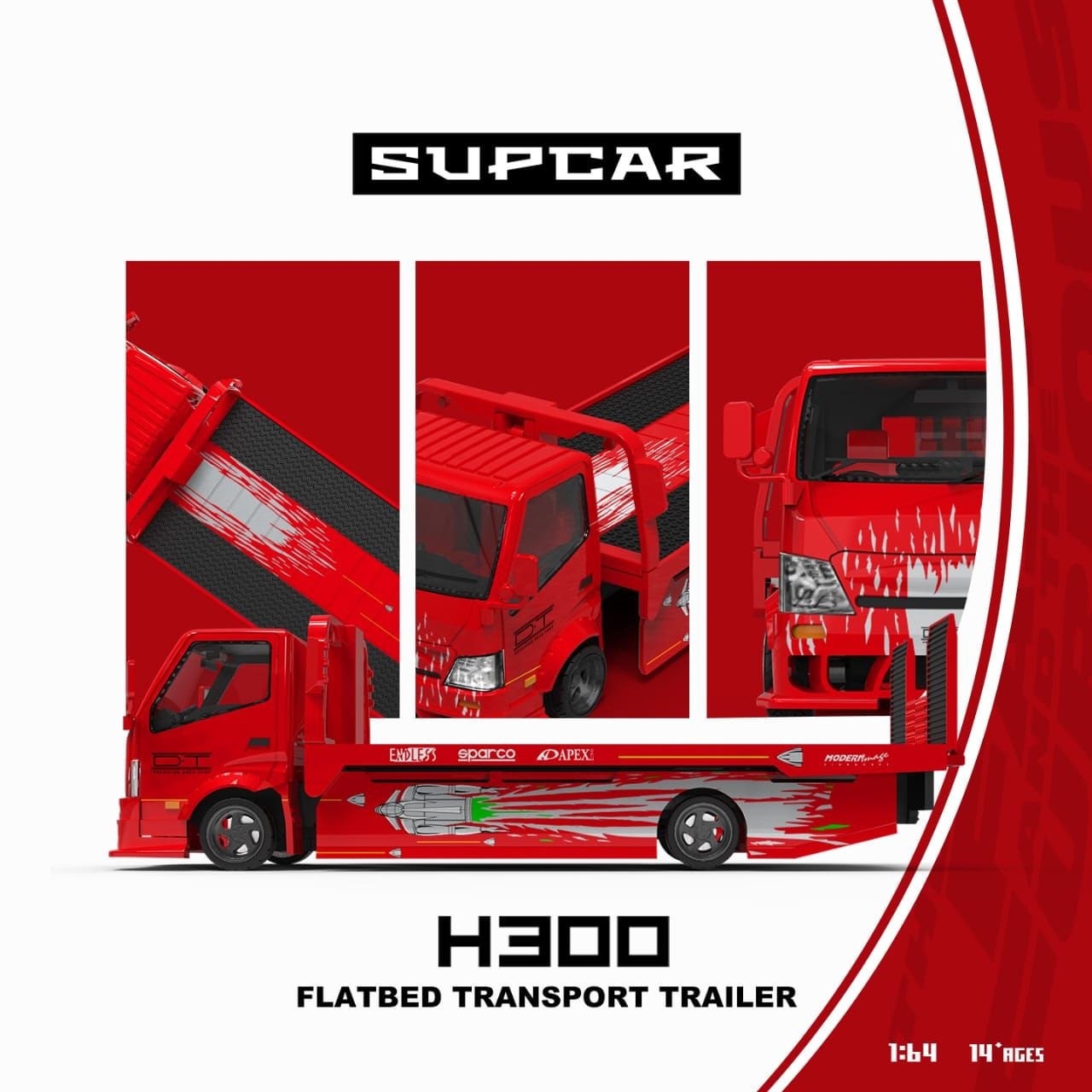 Supcar 1:64 Diecast H300 Tow Truck The Fast & The Furious Red Livery