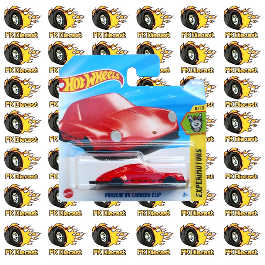Hot Wheels 1:64 2025 Mainline Porsche 911 Carrera Clip Red 187/250 Experimotors Short Card *Damaged Card*