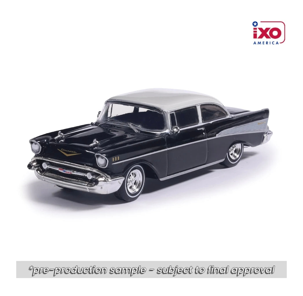 IXO America 1:64 1957 Chevrolet Bel Air Onyx Black & Imperial White