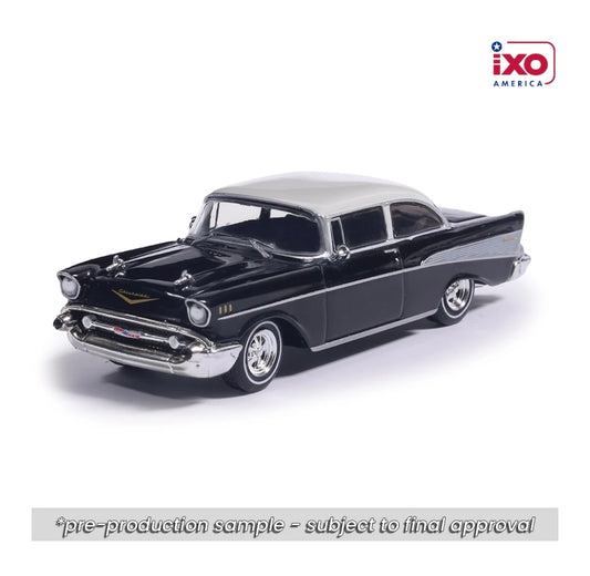 IXO America 1:64 1957 Chevrolet Bel Air Onyx Black & Imperial White