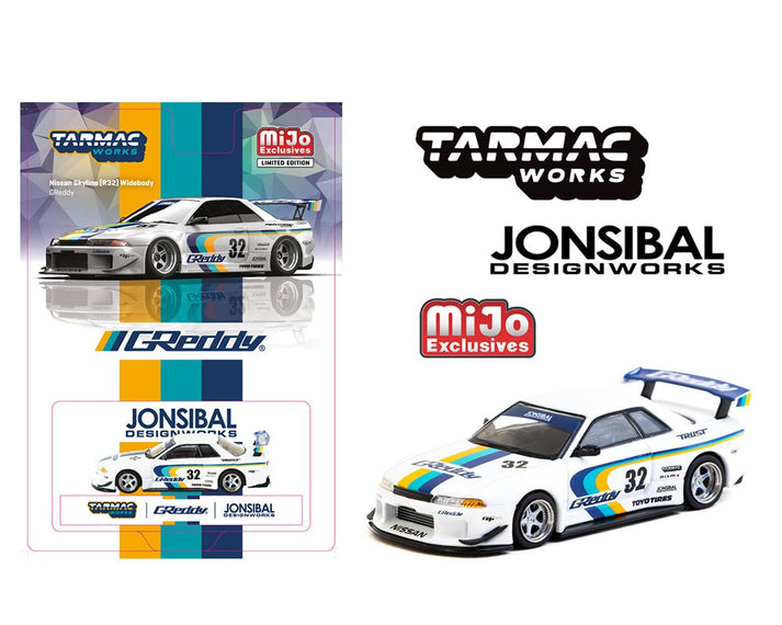Tarmac Works 1:64 Nissan Skyline R32 Widebody JONSIBAL DESIGNWORKS Greddy Limited Edition Mijo Exclusives