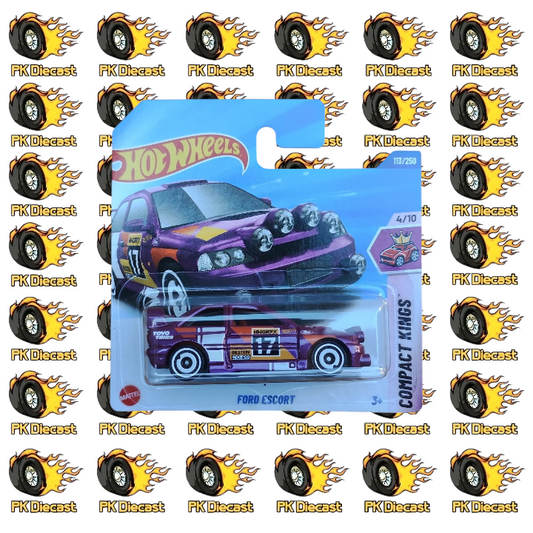 Hot Wheels 1:64 Mainline Ford Escort Purple 113/250 Compact Kings Short Card