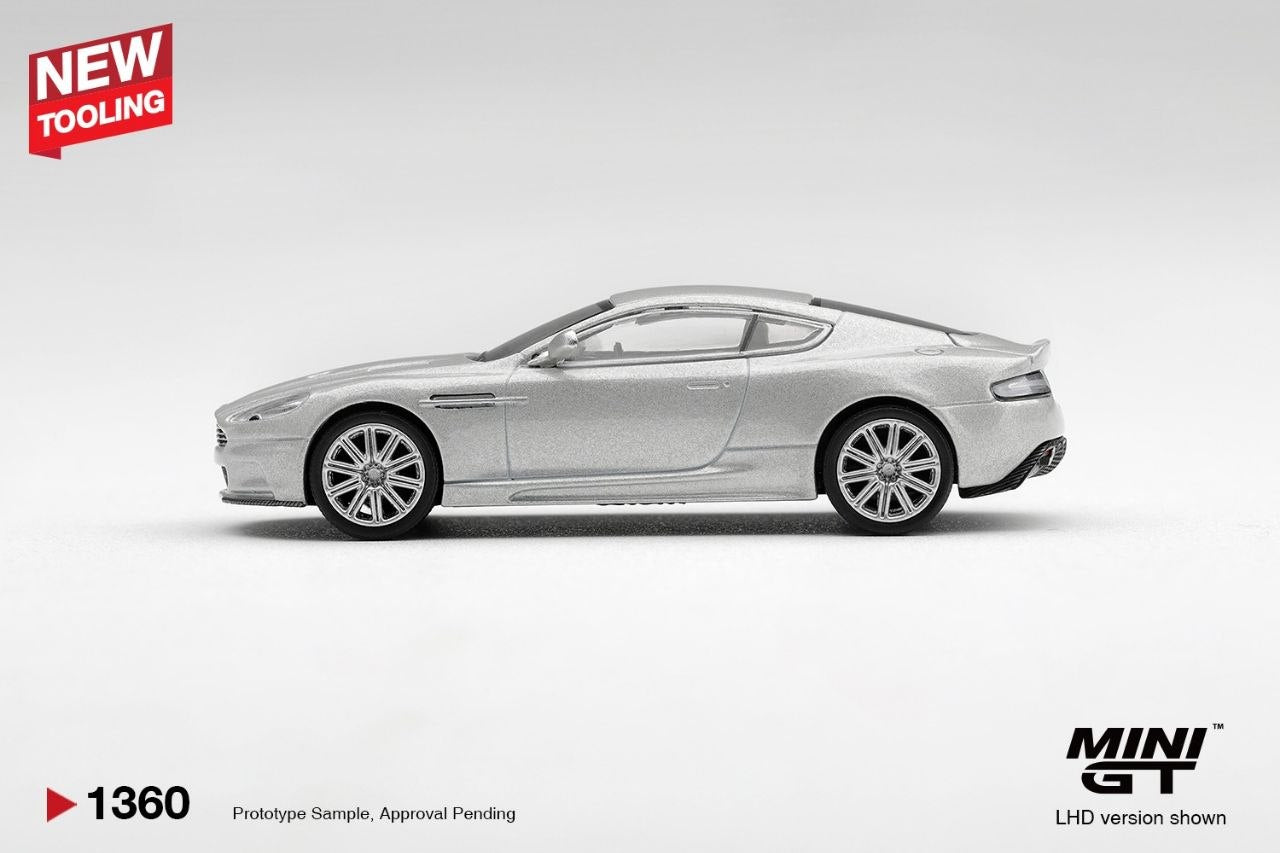 Mini GT 1:64 Aston Martin DBS 2008 Lightning Silver #1360