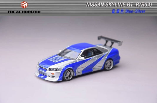 Focal Horizon 1:64 Diecast Nissan Skyline GT-R R34 C-West Customized NFS Livery