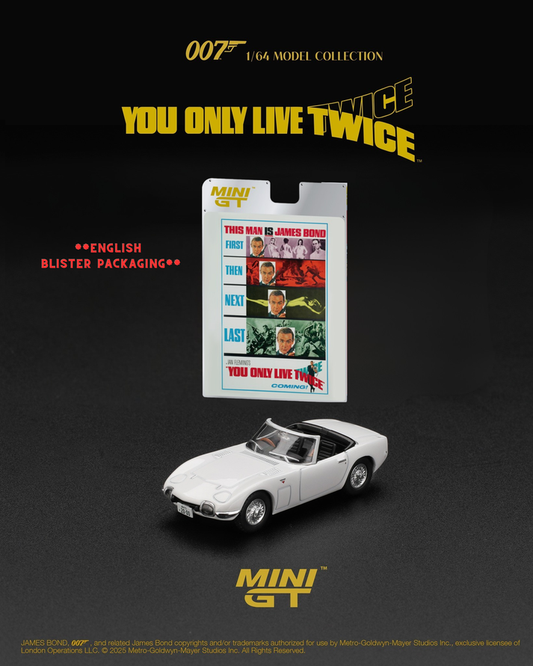 Mini GT 1:64 Mini GT Toyota 2000GT Roadster “You Only Live Twice” #915 English Blister Packaging