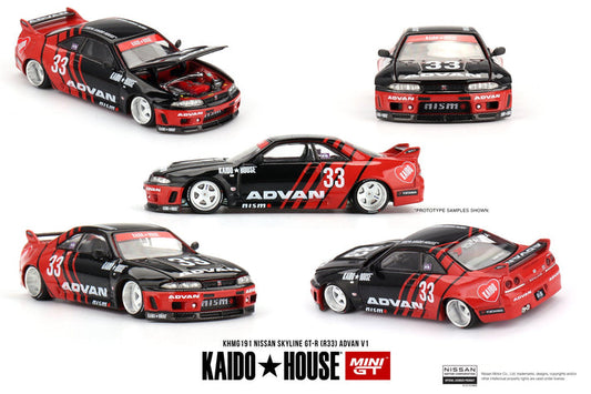 Kaido House x Mini GT 1:64 Nissan Skyline GT-R (R33) Kaido Works ADVAN #191